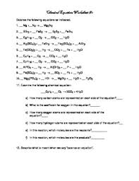 Chemistry, balancing chemical equations (worksheet… Balancing Chemical Equations Part 1 By Gary Edelman Tpt