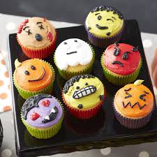 Halloween Emoji Cupcakes Halloween Cupcakes Recipe Cute Halloween Treats Halloween Treats For Kids Halloween Cupcakes