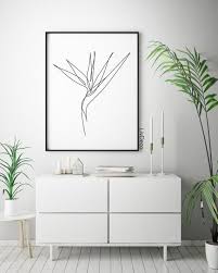 Abstract Bird Of Paradise Painting Bird Of Paradise Plant Wall Print Minimalist Art One Line Drawing Abstract Tropical Flower Decor Birds Of Paradise Plant Paradise Plant Wall Prints