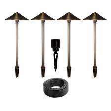 Volt Landscape Lighting 4 Path Area Light Brass Led Expansion Kit Costco