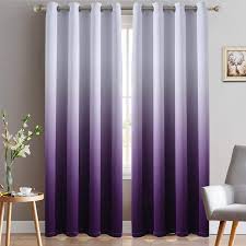 Amazon Com Yakamok Light Blocking Gradient Color Panels Purple Ombre Blackout Curtains Room Darkening Thermal Insulated Grommet Window Drapes For Living Room Bedroom Purple 2 Panels 52x84 Inch Furniture Decor