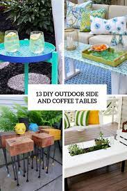Coffee table diy furniture & accessories how to tables outdoor remodel. 13 Diy Outdoor Side And Coffee Tables Shelterness