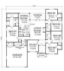 5 bedroom one story floor plans. House Plan 4848 00003 Traditional Plan 1 988 Square Feet 5 Bedrooms 3 Bathrooms 5 Bedroom House Plans 4 Bedroom House Plans New House Plans