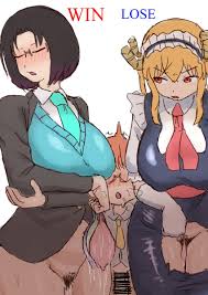 Rule 34 - 1futa 2girls After Sex After Vaginal Big Breasts Black Hair  Blonde Hair Bottomless Breasts Clothed Clothing Condom Dragon Girl Duo  Focus Elma (dragon Maid) English Text Female Female Focus