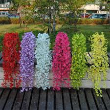 Silk wedding flowers;wedding use flower bouquets. Artificial Hanging Flowers Wall Decor Artificial Silk Flower Vine Garden Hanging Flower Plant Vine Simulation Flower Artificial Dried Flowers Aliexpress