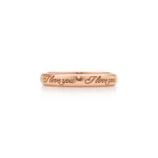 Tiffany Notes I Love You Band Ring In 18k Rose Gold 3 Mm Wide Tiffany Co