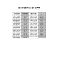 13 Methodical Height Conversions Chart