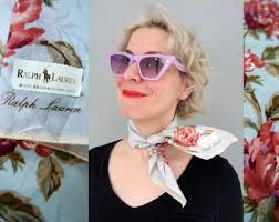 Vintage Lauren by Ralph Lauren Silk Scarf, Aqua Blue and Green Floral  Design, Large 35 Inches Square, Watercolor Style, Gorgeous