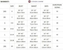 Size Chart For Canada Goose Womenfashiondesigners Canada