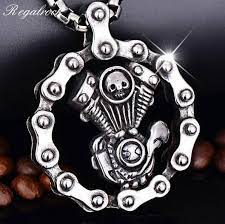 Fine Or Fashion Fashionitem Type Necklacescompatibility All Compatibleshape Pattern Skeletongender Unisexnecklace Steampunk Necklace Bike Pendant Necklace