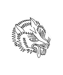 American Traditional Wolf Head Tattoo Sketch Flash Design Head Tattoos Wolf Tattoo Traditional Tattoo Sketches
