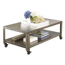 (20) cressley rectangular coffee table with casters $395. Modern Industrial Style Metal Coffee Table With Locking Caster Wheels Coffee Table Coffee Table Metal Frame Metal Coffee Table