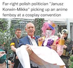 Far-right polish politician Janusz Korwin-Mikke picking up an anime  femboy at a cosplay convention  its a trap :: удалённое - JoyReactor