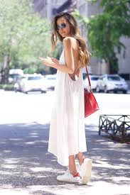 Your Ultimate Sneaker Summer Styling Guide Slip Dress Street Style Street Style Dress Street Style Summer