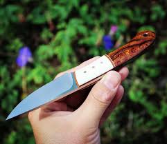 Custom Bird And Trout Knife Two Tone Bird N Trout In Gorgeous Ironwood Noze