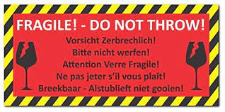 Weitere do's und dont's für die richtige verpackung findest du in unserem kostenlosen whitepaper. 12 Stuck Aufkleber Vorsicht Zerbrechlich Din Lang Auf 525 Bitte Nicht Werfen Folienaufkleber 210 X 98mm Paketbander Gewerbe Industrie Wissenschaft Feelingcreativo Com