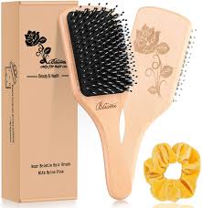 I never use a brush on those with curls! says paul, who prefers to use a diffuser attachment in lieu of brushes with a ceramic core act like a roller to increase your hair's overall density, paul explains. Hair Brush Natural Boar Bristle Hairbrush With Hair Scrunchies For Women Men Long Thick Thin Fine Curly Dry Wet All Hair Types Best Paddle Brush For Reducing Hair Breakage Adding Shine Amazon Co Uk