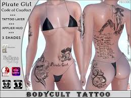 100% original content this product contains: Second Life Marketplace Bodycult Tattoo Lyric Pirate Girl Code Of Conduct