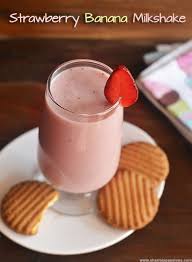 174 calories, 4g fat (3g saturated fat), 16mg cholesterol, 58mg sodium, 31g carbohydrate (27g sugars, 2g fiber), 5g protein. Strawberry Banana Milkshake Recipe Sharmis Passions