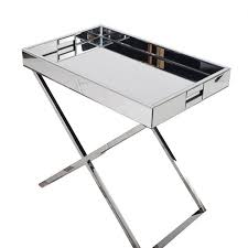 Modern London Mirrored Chrome Bedside Breakfast Tray Serving Table Tray Bedside Table Tray Table Mirror Bedside