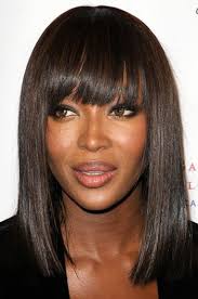 Black Bob With Bangs Wig Naomi Campbell Inspired Shoulder Length Bob With Bangs Virgin Human Hair Lace Wigs Wig Hairstyles Human Hair Lace Wigs Cheap Human Hair Wigs