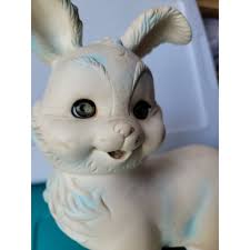 Vintage 1961 Edward Mobley Bunny Rabbit Sleepy Eyes Squeaky Baby Toy 10.5