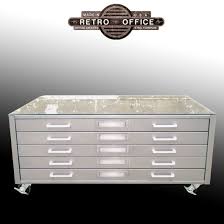 Vintage Steel Flat File Coffee Table Fully Restored With Castors Glass 1 100 00 Via Etsy Flat Files Retro Office Furniture Rental Furniture