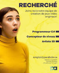 Parabole est un studio de développement de jeux vidéo fondé en 2012 et basé  à Québec. Nous créons nos propres univers interactifs de toutes pièces, en  trois dimensions dans Unity, et sur