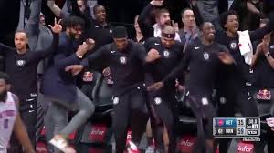 Nets Bench Do A Ridiculous Synchronized Line Dance After Dinwiddie Sinks A 3 Youtube