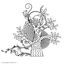 A coloring bookpage for adults and children a new vector. Adult Coloring Pages Printable Tree T14 Coloring Pages Inspire