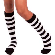 Black And White Striped Knee High Socks Black White Striped Socks In 2020 Striped Socks Striped Knee High Socks White Knee High Socks
