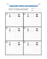 In the decimal form, each part has a value equal to 0.1 (read as zero point one). Tenths And Hundredths Worksheets Teachers Pay Teachers