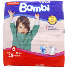 Sanita bambi thin large baby diapers, available with compressed and embossed pad for better … Sanita Bambi 6 Xx Large 18 Kg 40 Diapers Mercatco Com