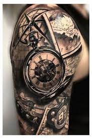 Bicep Clock Tattoo Design For Men Simple Tattoos Men Arm Ideas Simpletattoosmenarmideas Clock Tattoo Sleeve Mens Shoulder Tattoo Tattoo Designs Men