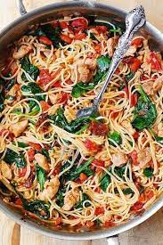 Tomato Spinach Chicken Spaghetti By Julia S Album Recipe Easy Chicken Pasta Healthy Recipes Recipes