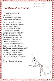 La cigale et la fourmi est une fable de jean de la fontaine. Imprimer La Cigale Et La Fourmi De La Fontaine Poesie Cm1 Enseignement Du Francais Poesie Cm2