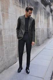 30 Best Charcoal Grey Suits With Black Shoes For Men Black Pants Men Blazer Outfits Men Grey Blazer Black Pants