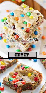 delicious and chewy butter m m blondies lecker fettverbrennende lebensmittel snacks