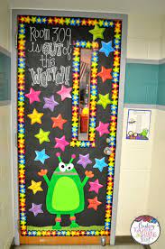 How fun is this rock star themed schedule board? Come Check Out My Intergalactic Classroom Also Get A Closer Look At Our Spacey Doorway Space Theme Classroom Door Decorations Classroom Classroom Door