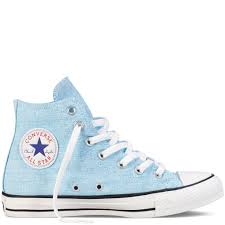 Converse Chuck Taylor All Star Basic Washed Neons Hi Canvas Shoes In Neon Blue 55 00 Blue Converse Shoes Light Blue Converse Converse Shoes