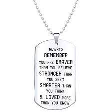 Elegant Chef Inspirational Jewelry Necklace Always Remember You Are Braver Than You Believe Gift For Me Always Remember You Gift Necklace Jewelry Inspiration