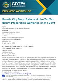 Nevada City Basic Sales And Use Tax Tax Return Preparation