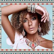 2 Pieces African Jewelry Sets for Women Colorful Necklace Earring Set  Costume Jewelry Boho Vintage Statement Choker Ethnic Style Bohemian Chunky  ...