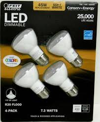45 Watt Led Flood Bulbs Dimmable 4 Pack Feit Electric R20 Uses Only 7 3watts B43 Feitelectric Led Flood Bulb Led