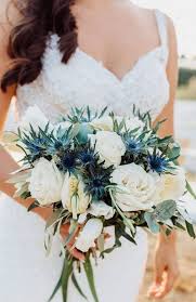 Wedding bouquet handmade wedding bride bridesmaid toss artificial rose bouquet with crystal pearl satin ribbon for wedding church engagement valentine's day party home decor white (8 buds) $18.99. Beach Wedding Theme Cornflower Blue Wedding Colour