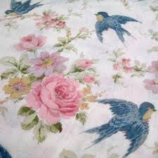 Blue Birds And Flowers Wallpaper This Item Is Unavailable Vintage Floral Fabric Fabric Wallpaper Blue Bird