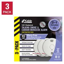 Dc power is present, normal operation test/reset button tests co alarm circuit operation and allows you to immediately silence. Kidde 10 Year Hardwired Talking Smoke And Carbon Monoxide Alarm 3 Pack
