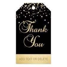Thank You Gifts For 50th Birthday Party Personalized Black Gold Confetti Thank You Favor Gift Tags Zazzle Com 50th Birthday Party Decorations Wedding Gift Tags Gift Tags