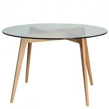 Il permet de créer des jeux de lumière. Table Ronde Verre Et Bois Frene Samba Univers De La Salle A Manger