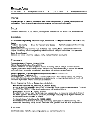 • (116) credit hours attempted. Chemical Engineering Entry Level Resume Samples Templates Vault Com